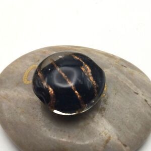 Artisan glass melt copper sparkle necklace charm bead‎